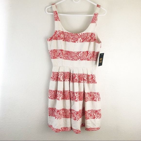 want and need Dresses & Skirts - Want and Need Lace Stripe sleeveless dress size M. New with tags